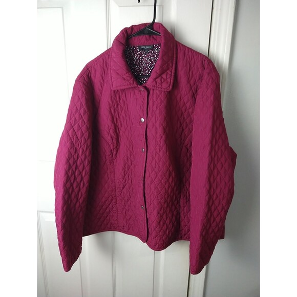 Tara Jones Women 22W Quilted Lined Lightweight Snap Close Jacket Casual Plum - Picture 1 of 11
